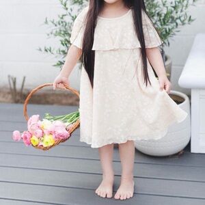 Chasing Fireflies Cream Floral Girls Dress, Size XS